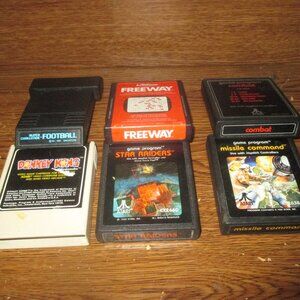 Mixed Lot of 6 Atari 2600 Games (Freeway, Combat, Donkey Kong, Football & more)